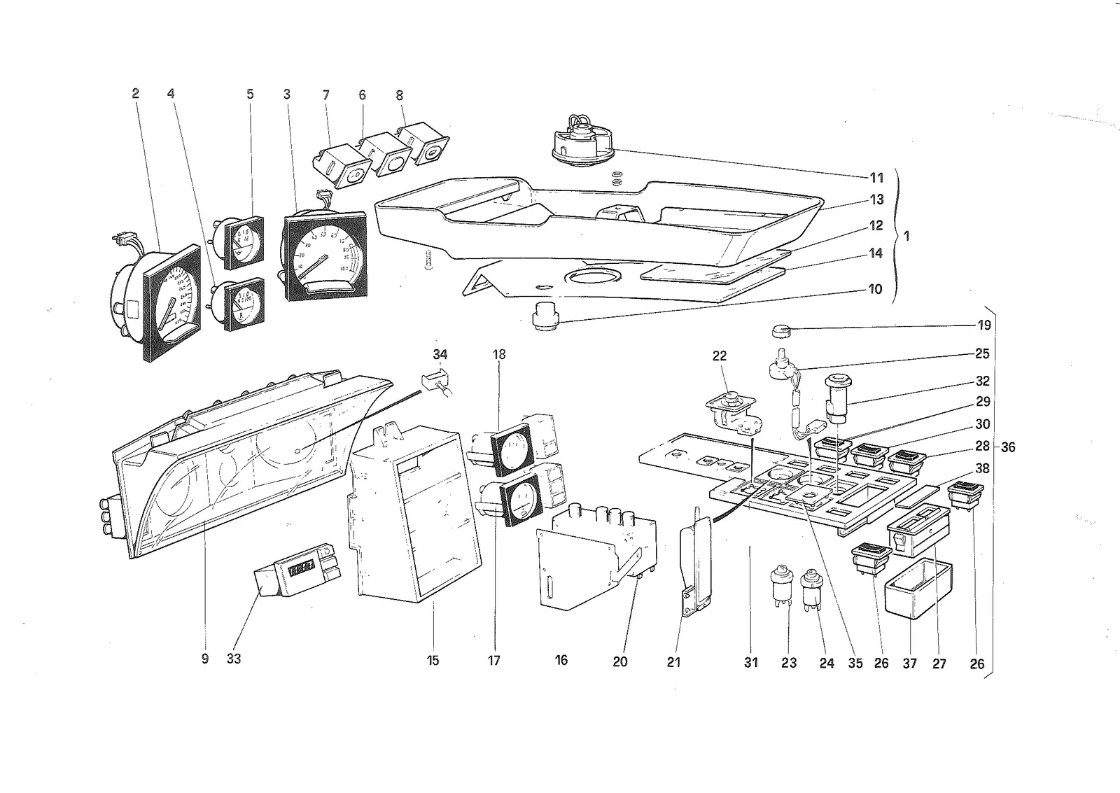 Instruments and Passenger Compartment (For US Version MY 1987)