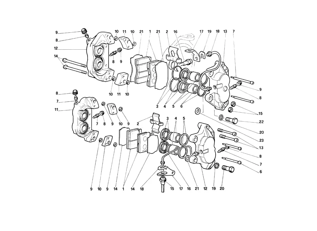 Calipers For Front And Rear Brakes