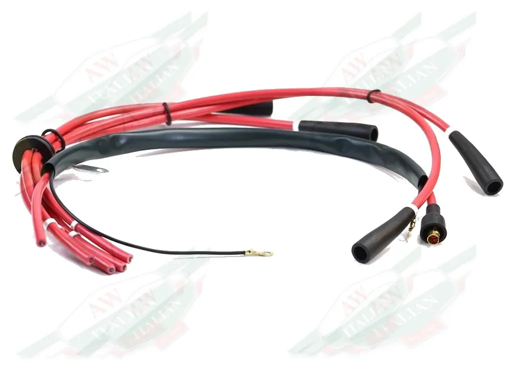 Ferrari Red H.T. Cable Set - Cyl 1 -4- Single Bank 2 Dist version - 107365