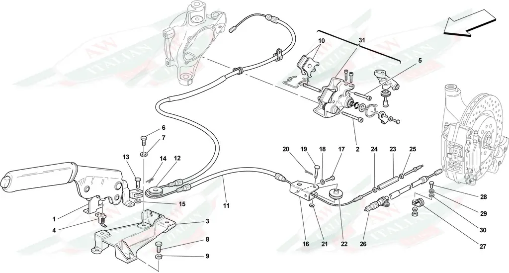 Ferrari RH Rear Cable - 200637