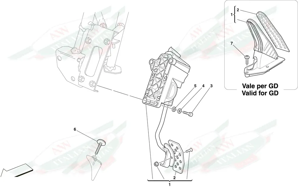 Ferrari Pedal Adjuster Screw - 213361