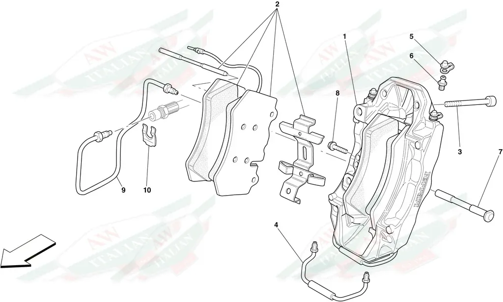 Ferrari 599 GTB Fiorano LH Front Calliper With Pads - 234479 - AW ...