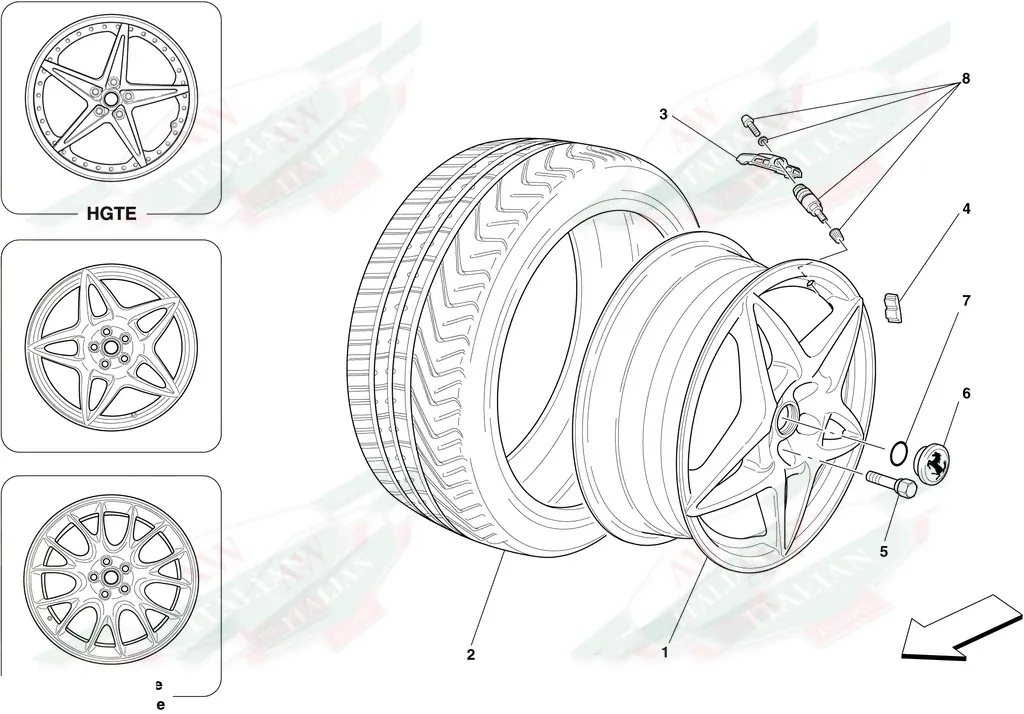 Ferrari Rear Wheel Rim 11 J X20 - 256741