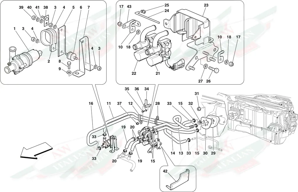 Ferrari Delivery Pipe From Pump To Heater RHD - 262468