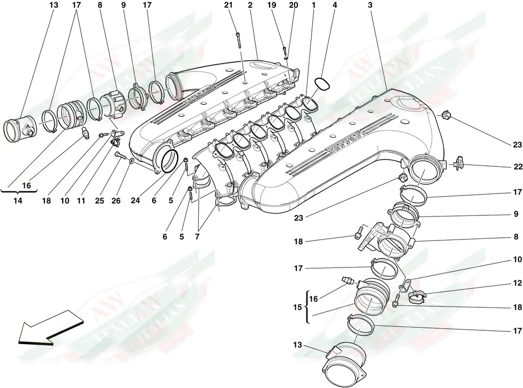 Ferrari LH Intake Plenum - 263928