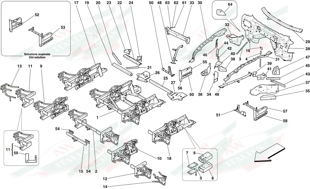 Ferrari LH Diagonal Brace - 265125