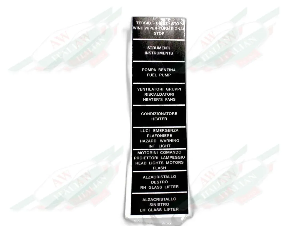 Ferrari RH Nameplate Fusebox Sticker Large - 40056301