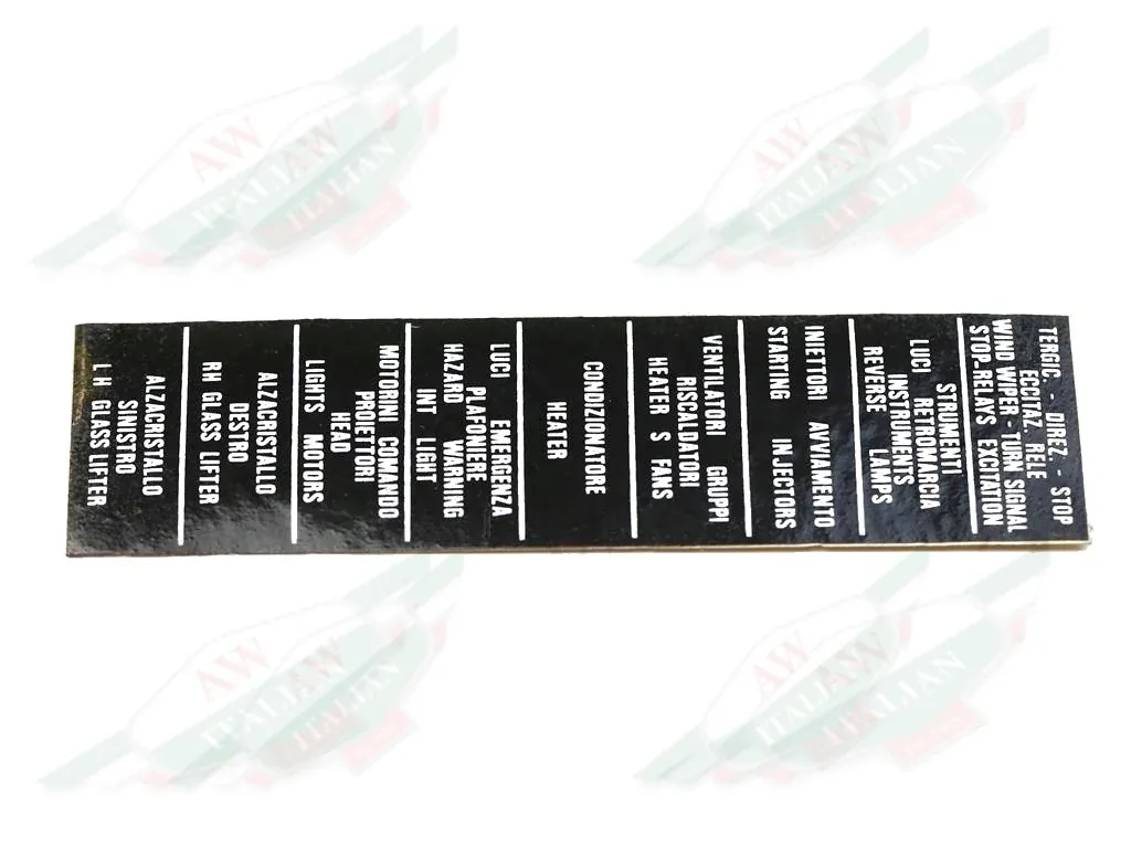 Ferrari LH Fuse Box Sticker - 60885200