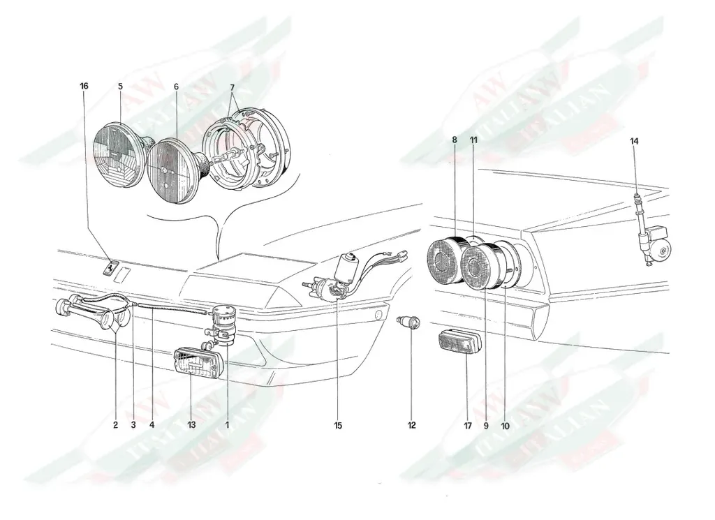 Ferrari RH Head Lamp Housing Main Beam - 61646400