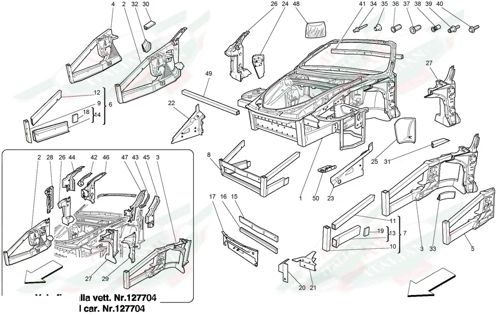 Ferrari RH Front Frame LHD - 67410400