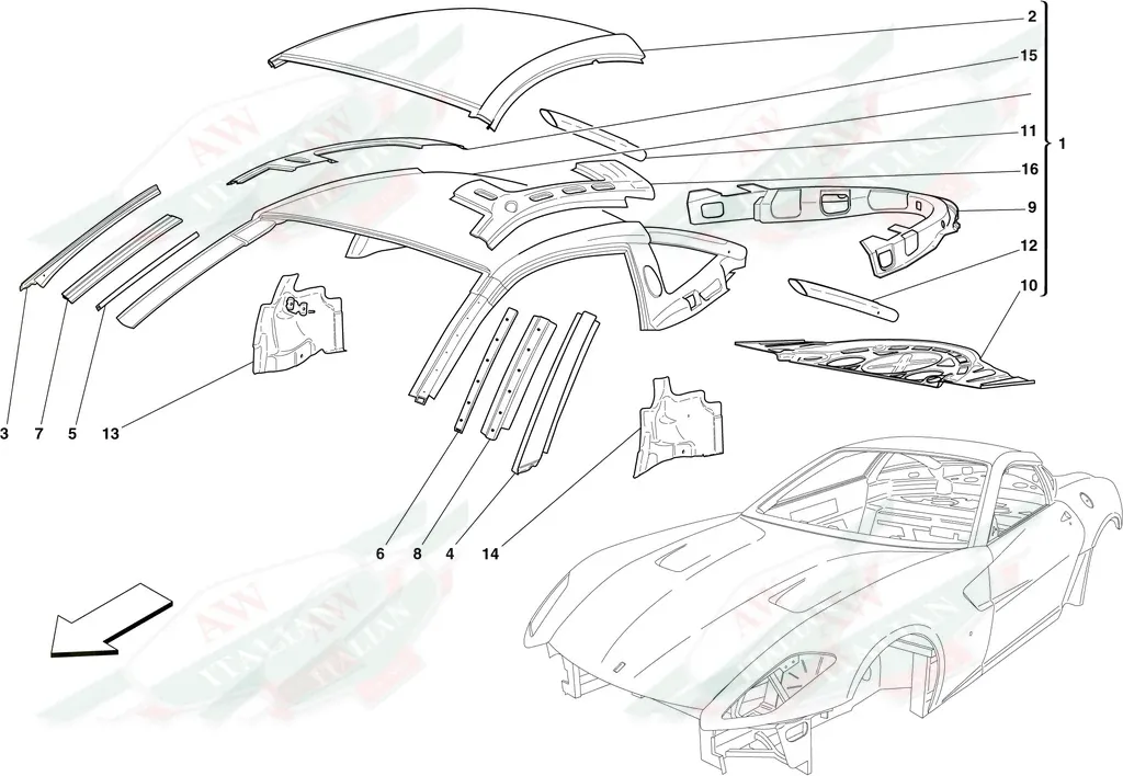 Ferrari External Roof Trim - 68783911