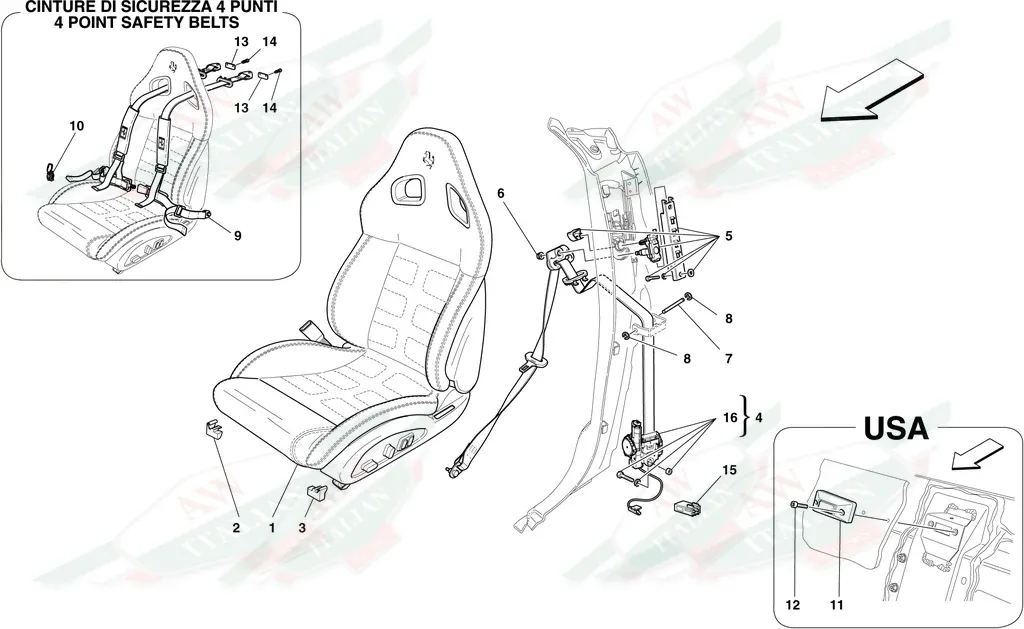 Ferrari LH Seat Belt - 69366700