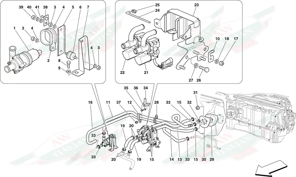 Ferrari TGK Valve Mounting Bracket LHD - 69368000