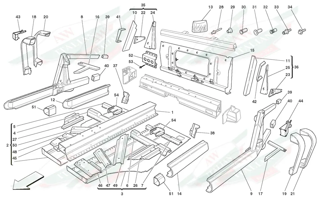 Ferrari LH Lateral Support Fastener - 69413500