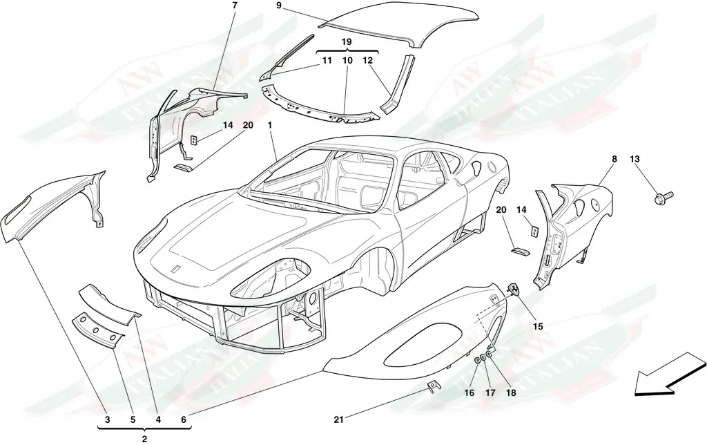 Ferrari LH Rear Mudguard Complete - 80933411