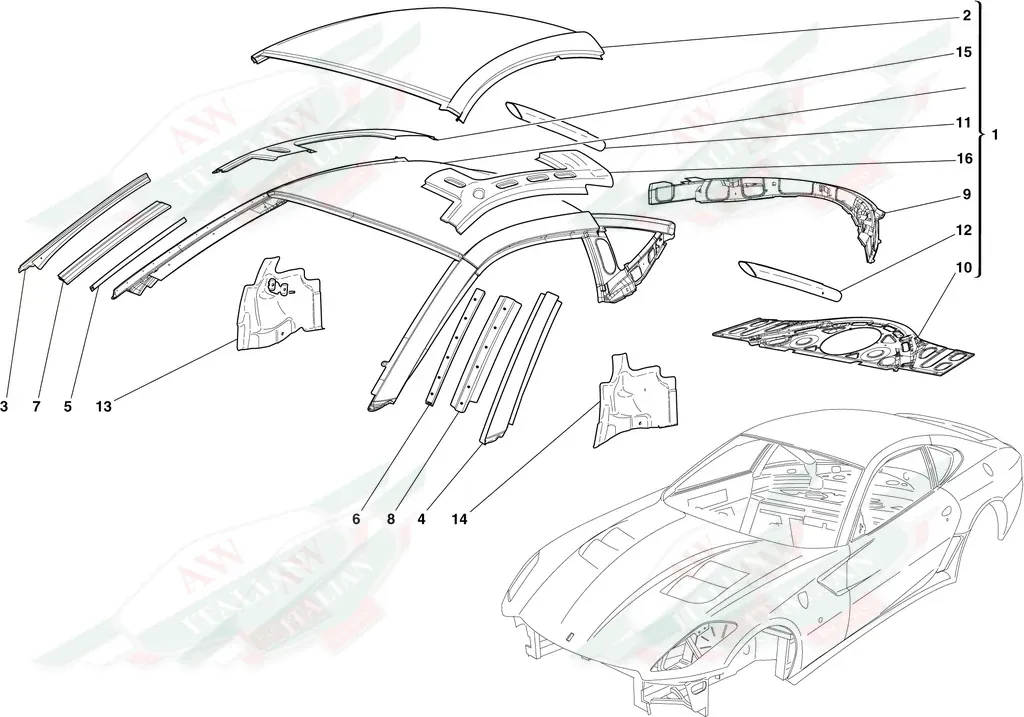 Ferrari Roof Complete - 82796611