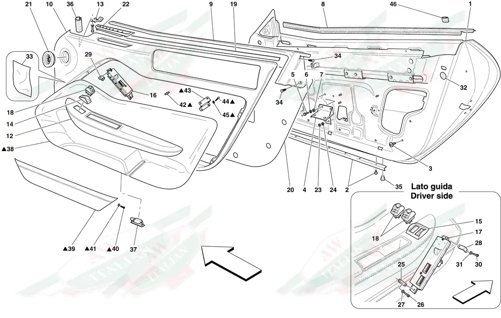 Ferrari RH Dash End Panel - 83287500