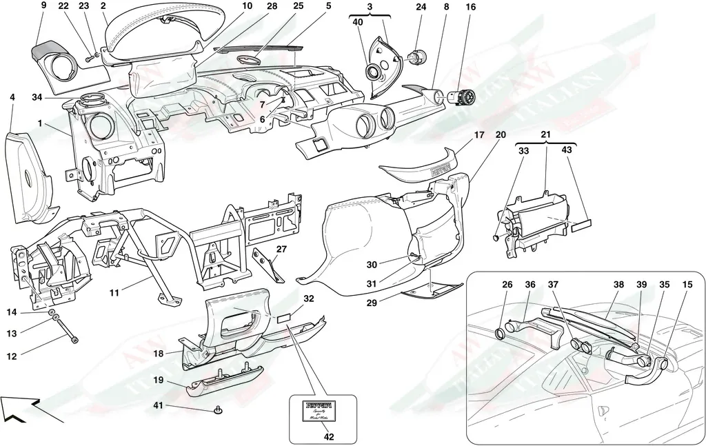 Ferrari RH Dashboard End Panel - 83347500