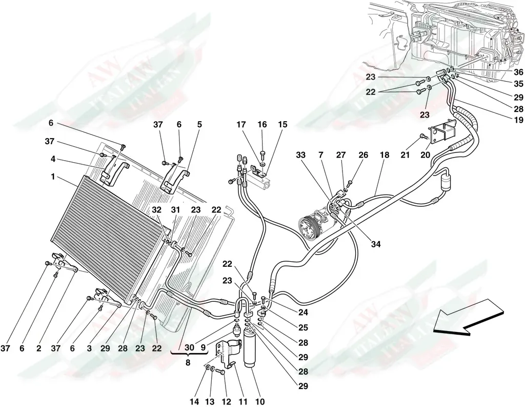 Ferrari Gas Pipe From Filter To Evaporator - 83576700