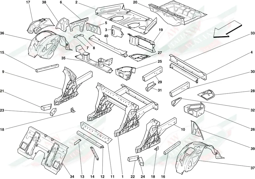 Ferrari Rear Shock Tower Connector Crossmember - 985187308