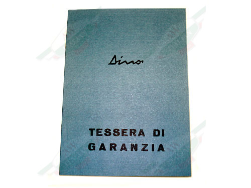 Ferrari Blue Dino Warranty Book Italian Text - 24601004