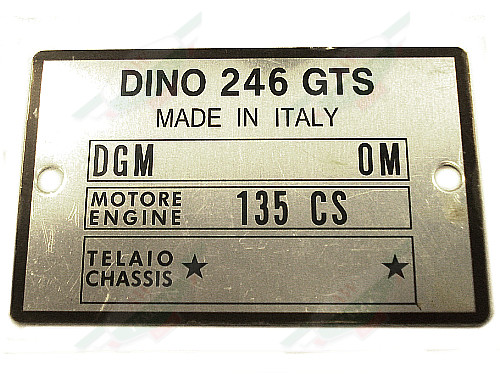 Ferrari 246 GTS Replacement Chassis Plate - 24602120