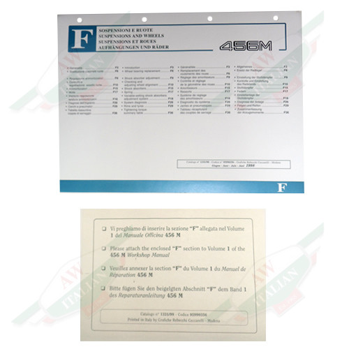 Ferrari 456 MGT Workshop Manual Section F - 95990356