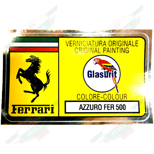 Ferrari Paint Code Sticker (AZZURO FER 500) - FER02110