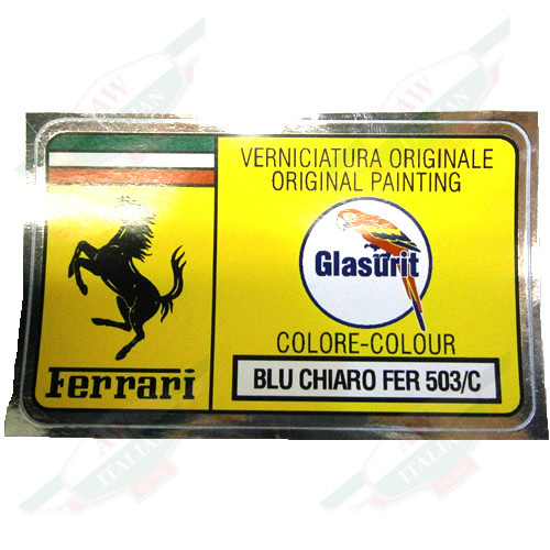 Ferrari Paint Code Sticker (BLU CHIARO FER 503/C) - FER02120