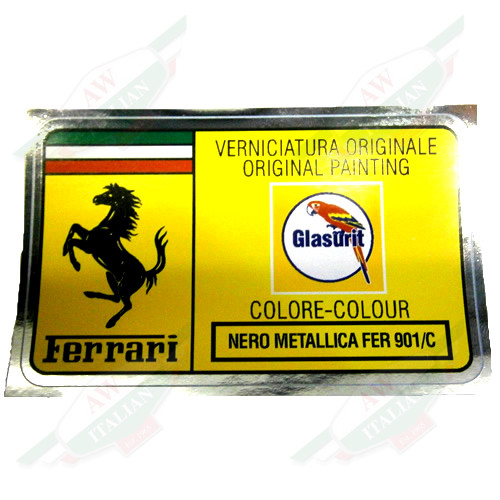 Ferrari Paint Code Sticker (NERO METALLICA FER 901/C) - FER02200