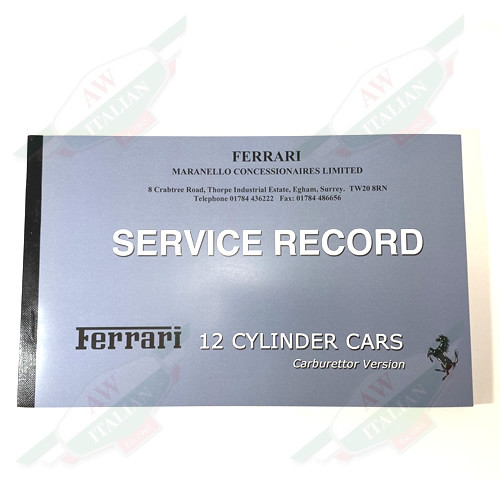 Ferrari Service Record Book 12 Cylinder Carb Models - MC6019-4